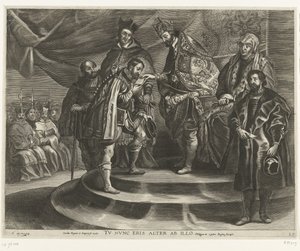 Abdankung von Karl V.; Einzug von Ferdinand in Gent im Jahr 1635 von Antony van der Does