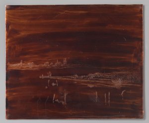 Flusslandschaft mit Turm