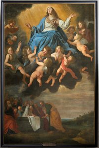 Pfarrkirche (Parochiekerk Sint-Eligius). Gemälde. "Mariä Himmelfahrt". Antoon van den Heuvel.