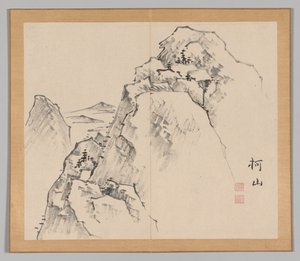 Doppelalbum mit Landschaftsstudien nach Ikeno Taiga, Band 1 Blatt 27, 18. Jahrhundert