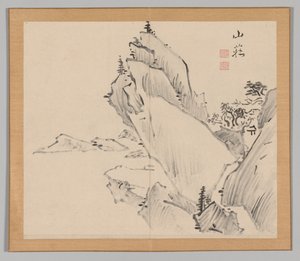 Doppelalbum mit Landschaftsstudien nach Ikeno Taiga, Band 1 Blatt 30, 18. Jahrhundert