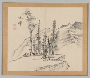 Doppelalbum mit Landschaftsstudien nach Ikeno Taiga, Band 2 Blatt 21, 18. Jahrhundert