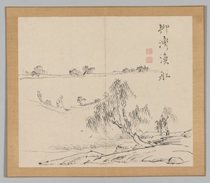 Doppelalbum mit Landschaftsstudien nach Ikeno Taiga, Band 2 Blatt 27, 18. Jahrhundert