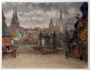 Der Platz der Strelitzen - Bühnenbild für die Oper "Chowanschtschina" von Modest Mussorgski