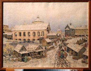 Moskau im 17. Jahrhundert, die Auferstehungsbrücke