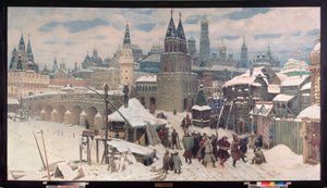 Moskau im 17. Jahrhundert, die Allheiligenbrücke von Apollinari Mikhailovich Vasnetsov