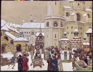 Platz Iwan der Große im Kreml im 17. Jahrhundert von Apollinari Mikhailovich Vasnetsov