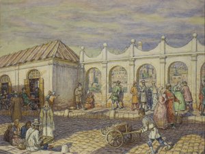 Die Steinbrücke zur Zeit von Peter I., 1901
