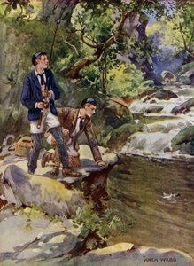 Einen Forelle fangen von Archibald Bertram (after) Webb