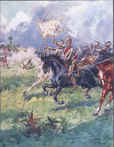 Tausend Ritter drängen dicht hinterher, Illustration aus Ballads of Famous Fights, ca. 1900