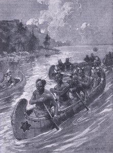 Die Reise, die zum Standort von Quebec führte, Illustration aus Cassells Romance of Famous Lives, ca. 1940 von Archibald Webb