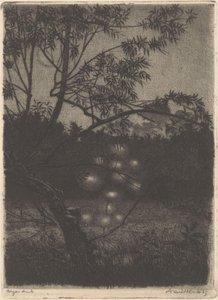 Garten mit leuchtendem Baum von Arend Hendriks (signed by artist)