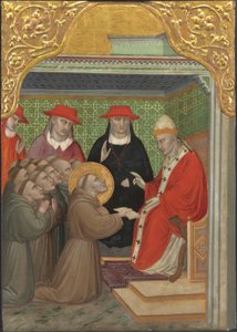 Der heilige Franziskus vor dem Papst von Aretino Luca Spinello or Spinelli