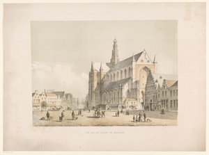 Ansicht der Sint-Bavo-Kirche und des Grote Markts in Haarlem