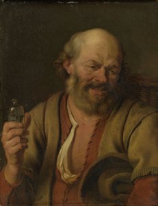 Ein Mann mit einer Ginflasche von Arie de Vois
