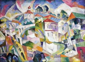 Kubistische Landschaft, ca. 1910 von Aristarkh Vasilievic Lentulov