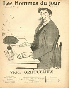 Cover von „Les Hommes du jour“, Satirisch in Schwarz-Weiß von Aristide Delannoy