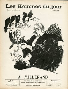 Cover der "Les Hommes du jour", Nummer 36, Satirisch in Schwarz-Weiß von Aristide Delannoy