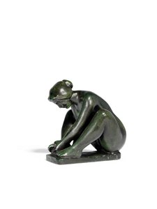 Kauerndes Mädchen, das einen Fuß hält von Aristide Maillol