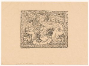Wandteppich mit vier musizierenden Frauen in Landschaft von Aristide Maillol