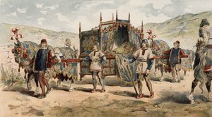 Sänfte einer Burgherrin, Zeit der Herzöge von Burgund, 15. Jahrhundert von Armand Jean Heins