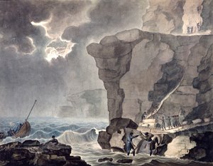 Landung der Verschwörer in der Cadoudal-Affäre an der Klippe von Biville, 1771-1847 von Armand Jules Marie Heraclius de Polignac