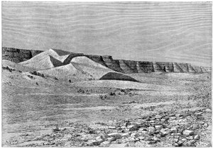 Klippen des Igharghar, aufgenommen vom Norden von Temassinin, ca. 1890 von Armand Kohl
