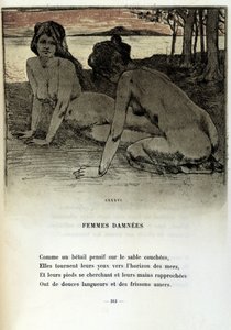 Illustration von Armand Rassenfosse (1862-1934) für das Gedicht „Femmes damnées“ in „Les fleurs du mal“ von Charles Baudelaire (1821-1867) 1899