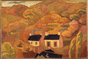 Zwei strohgedeckte Hütten (Les deux chaumières) ca. 1893-94 von Armand Séguin