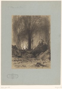 Waldlandschaft mit Felsblöcken von Armand Theophile Cassagne