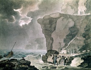 Landung der Verschwörer in der Cadoudal-Affäre an der Klippe von Biville bei Dieppe, 16. Januar 1804 von Armand de Polignac