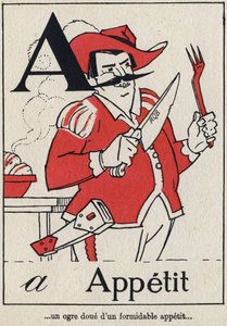 Buchstabe A: „Appetit“, in L