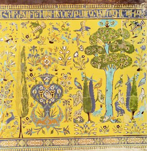Detail aus dem unteren Abschnitt der Fliesen einer Innenwand, Kirche fertiggestellt 1613 von Armenian School