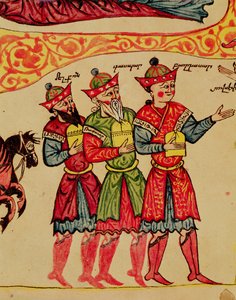Ms 404 f.1v Die Heiligen Drei Könige, Detail aus der Geburt Christi, 12.-13. Jahrhundert