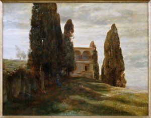 Italienische Villa im Frühling von Arnold Böcklin