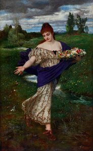 Flora, Blumen streuend