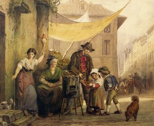 Maronenstand auf der Via Sistina in Rom von Arnold Corrodi