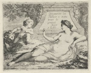 Venus von einem Satyr beobachtet von Arnold Houbraken