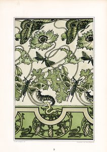 Mohnornament mit Insektenmotiven von Arnold Lyongrün