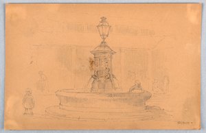 Brunnen in Nevers von Arnold William Brunner
