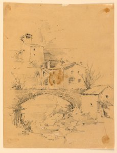 Mühle über einem Bach von Arnold William Brunner