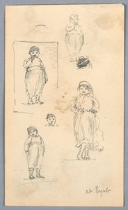 Skizzen von Kindern in Eyub von Arnold William Brunner