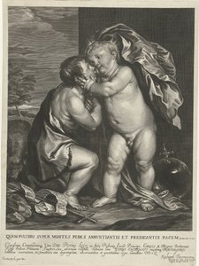 Christuskind und Johannes der Täufer von Arnold de Jode