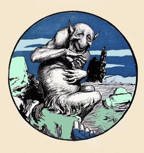 Der Gott Pan, halb Ziege halb Mensch. Illustration von Arpad Schmidhammer für Jugend