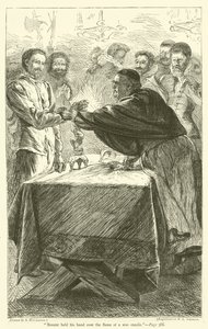 Bonner hielt seine Hand über die Flamme einer Wachskerze von Arthur Boyd Houghton
