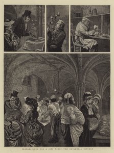 Vorbereitungen für ein Stadtfest, die Küche der Guildhall