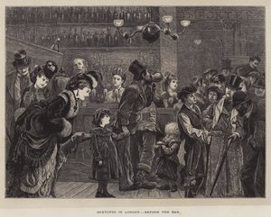 Skizzen in London, vor der Bar