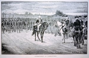 Lord Cornwallis kapituliert vor George Washington in Yorktown
