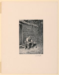 Onkel Remus an der Tür seiner Hütte