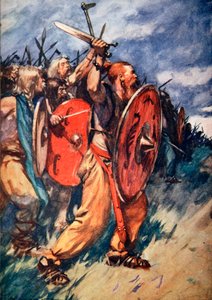 Schlacht im Teutoburger Wald, Deutschland, 9 n. Chr., 1913 von Arthur C Michael